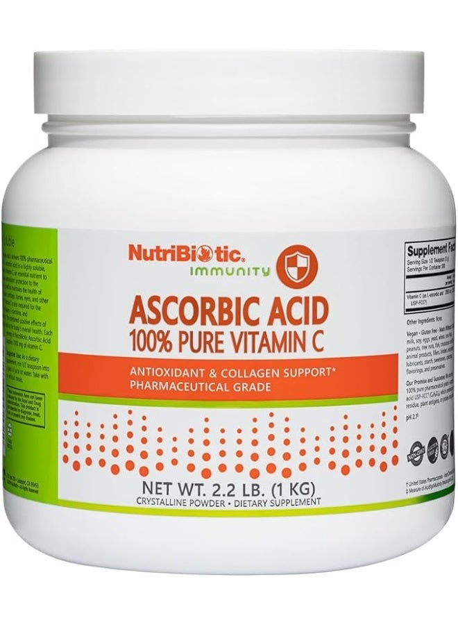 NutriBiotic, Immunity, Ascorbic Acid, 100% Pure Vitamin C, Crystalline Powder, 2.2 lb (1 kg) - Image 1